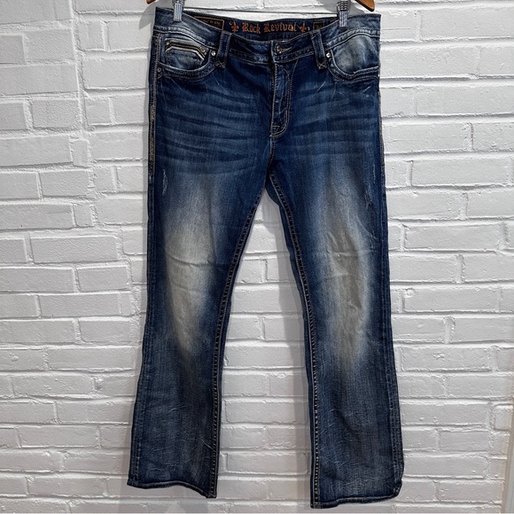 Rock Revival Easy Boot Jeans Plus Size 34 - Picture 7 of 16